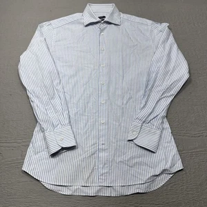 SuitSupply Shirt Mens 41 16 Blue White Egyptian Cotton Dress Oxford Long Sleeve - Picture 1 of 15