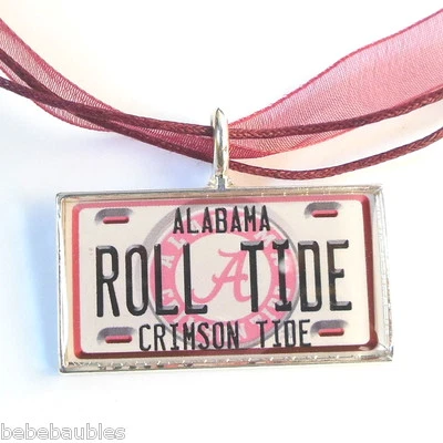 Collar Carmesí Universidad de ALABAMA UA Plata Sp Licencia Logo Rollo Marea Nuevo Foto 1 de 3