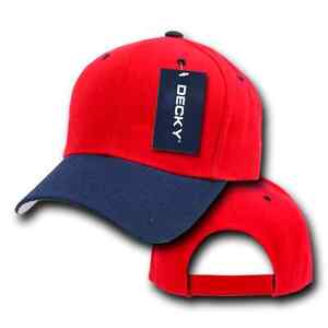 DECKY Deluxe Polo Dad Baseball Hats Caps Hook Loop Closure Solid Two Tone Colors
