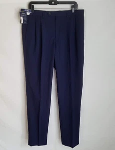 NWT Ralph Lauren Comfort Flex Dress Pants Blue Checked Pleated Size 34x34 NEW - Picture 1 of 5