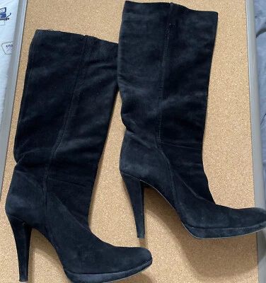 Замшевые черные сапоги Pedro Garcia размер США 6,5/Великобритания 37,5 - Изображение 1 из 4