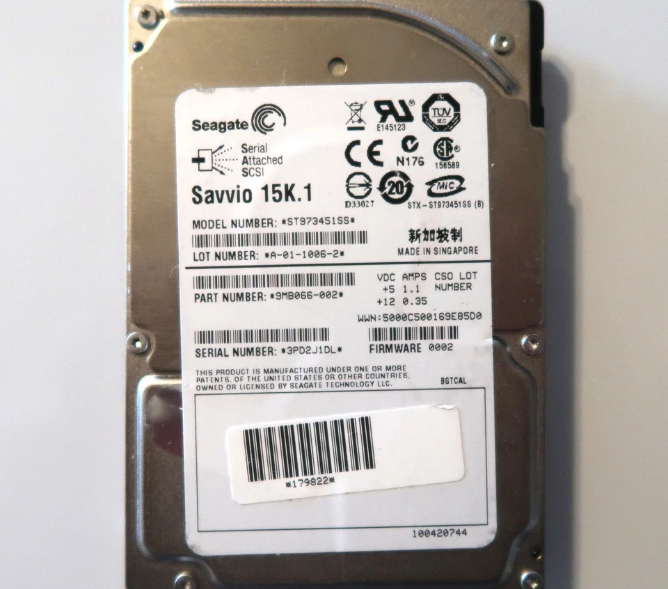 Seagate ST973451SS 9MB066-002 FW:0002 BGTCAL 72gb SAS 2.5" HDD - Image 1 of 1