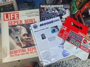 4pc lot Dallas Cowboys paper collectibles LIFE 1972 scouting report,Moosecall, - Picture 1 of 3