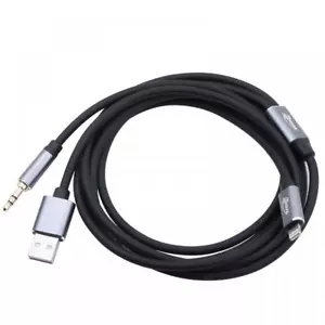 8-Pin to 3.5mm Aux Jack Audio Cable with USB Charge Male for iPhone iPod 1.8m - Picture 1 of 4