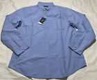 Emiqude Men's 100% Cotton Blue Button Down Dress Shirt, Size XL - NWT