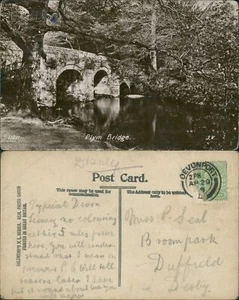 Plym Bridge Valentines 11211 XL Series Real Photo RP GB 1908 Devonport Cancel - Picture 1 of 2