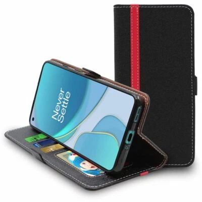 EBESTSTAR Coque OnePlus 8T Etui Portefeuille Housse PU Cuir Porte-Cartes, Noir / Rouge