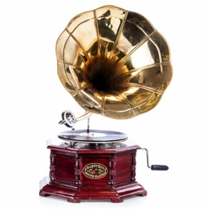 Gramofon lejkowy his Masters Voice gramofon stołowy gramofon antyczny gramofon - Zdjęcie 1 z 5