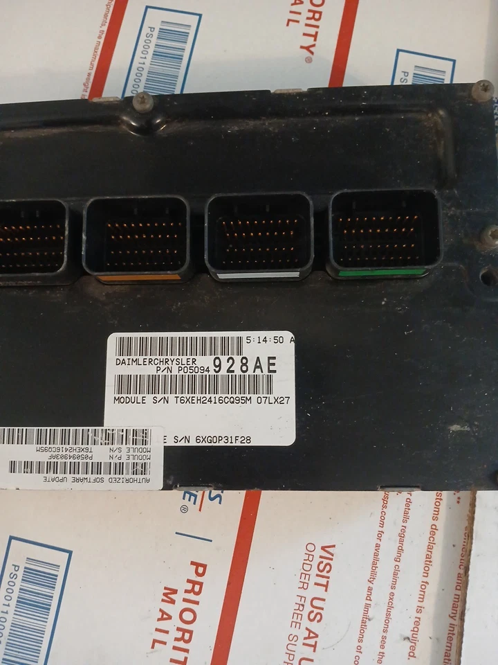 2007 Chrysler 300 2.7 ECM PCM ECU Engine Computer Vin Programmed 05094928 - Image 1 of 1