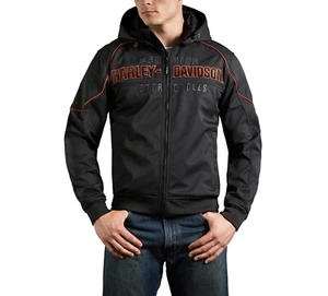 Harley Men's Motorbike Riding Black Soft-Shell jacket Motorbike Jacket with Hood - Picture 1 of 5