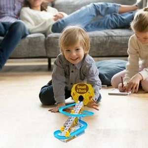 Electric Duck Climbing Stairs Toy Set Children Puzzle Roller Coaster Child Gift - Picture 1 of 10