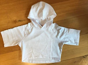 Girls Pineapple Dance White Cropped Hooded Short Sleeve Top Age 11-12 New - Picture 1 of 5