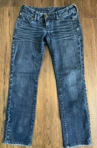 Express Jeans Womens size 2 S Barely Boot Cut Blue Denim Dark Wash Pants - Picture 1 of 3
