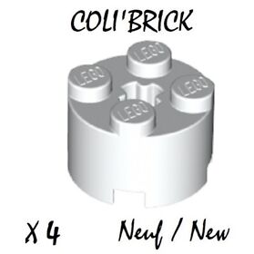 LEGO 3941 - 4x Round Brick / Brick Round 2x2 - White White - 6116 39223 New