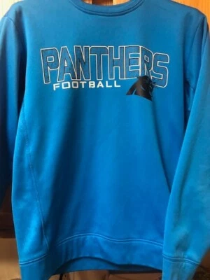  Carolina Panthers Majestic Sweatshirt Men M Blue Logo Crewneck Pullover Sweater - Image 1 of 4