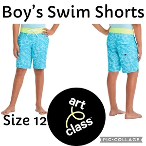 Boys Art Class Board Shorts Blue Checkered Swim Shorts Size 12 NEW with Tags - Picture 1 of 13