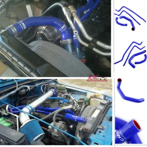 For 97-06 Jeep Wrangler TJ 4.0L LHD Blue Silicone Radiator Coolant Heater Hose - Imagen 1 de 12