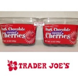 Trader Joe’s Dark Chocolate covered Cherries, 12oz 340g (2 Tubs) - Picture 1 of 1