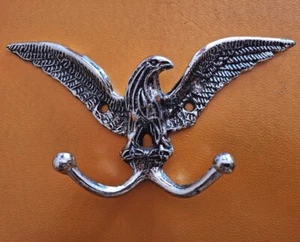 American Eagle Double Wall Hook 1967 American Tack and HDWE Silver Metal - Picture 1 of 6