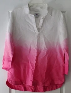 Vineyard Vines Womens Gradient Ombre Linen Blend Summer Shirt - Size S - EUC - Picture 1 of 10