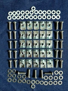 BULLONI ACCIAIO INOX M6 6mm MOLLA C PANNELLO CARENATURA MOTO CLIP U DADI X25 - Foto 1 di 3