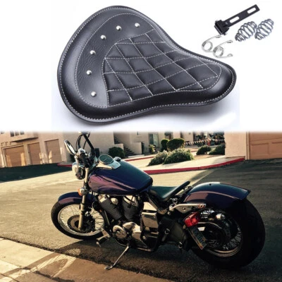 Motorcycle Black 13" Spring Solo Seat For Harley Davidson Softail Bobber Chopper - Image 1 of 4