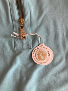 New$158 Spartina 449 Nora Half-Zip Resort Vacation Casual Dress Aqua sz XS NWT - Picture 1 of 2