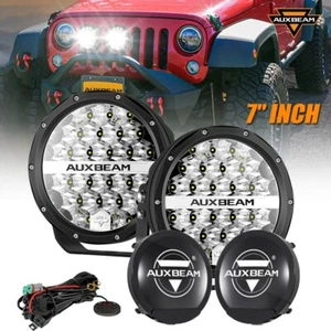 AUXBEAM 2X 7" LED Work Lights Pods Bar Spot Offroad Driving Lamp+Black Covers - Picture 1 of 12