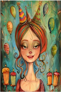 TARJETA DE FELICITACIÓN FIESTA 5.5X4.25 Sobre NIÑAS EVENTO Celebración Reunión DIVERTIDO - Imagen 1 de 1