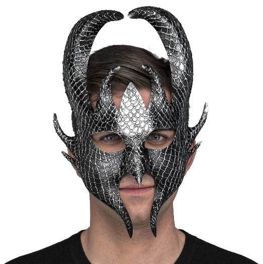 Máscara Mascarada Diablo Halloween Disfraz de Baile Enmascarado Vestido Elegante Cuernos de Demonio Foto 1 de 1