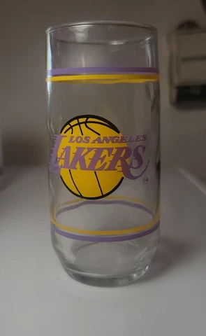 Vintage Los Angeles Lakers 1980's NBA 14oz Drinking Glass Tumbler Cup New Cover
