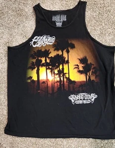 Dyse One Tank Top  Mens Size 2X  West Coast California Life Sunset Black - Picture 1 of 10