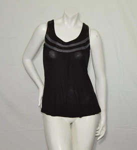 Tanque negro Dressbarn con yugo de lentejuelas negras / plateadas tamaño S - Imagen 1 de 5