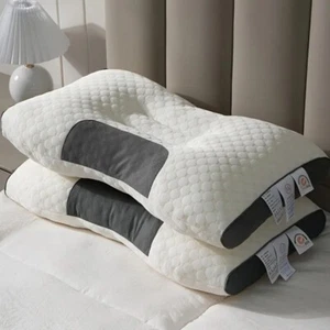2 Pcs Neck Pillow Cervical Orthopedic Protect Household Help Massage Sleep - Picture 1 of 12