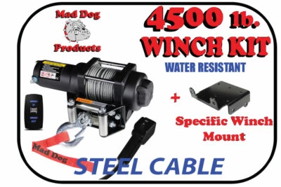4500lb Mad Dog Winch Mount Combo '15-'26 Polaris 900 RZR 4/900 RZR S/900 RZR S4 - Image 1 of 4