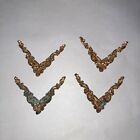 Vintage set of 4 Copper Appliques Overlays For Woodworking Cabinetry Hardware