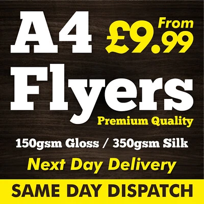 A4 Flyers Leaflets Printed Full Colour 150gsm/350gsm - A4 Flyer Printing NextDay - Image 1 of 4