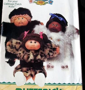 Cabbage Patch Niños Muñeca Ropa Patrón ABRIGO DE PIEL Sombrero 16" Chaqueta - Imagen 1 de 2