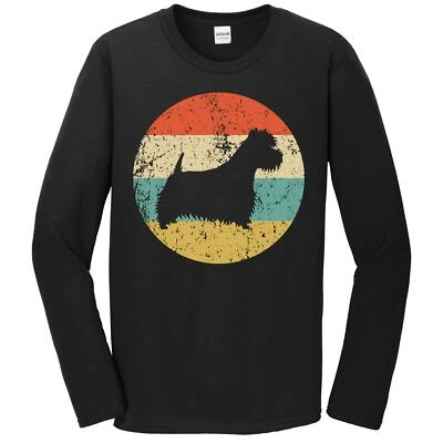 Westie Shirt - Retro West Highland White Terrier Long Sleeve T-Shirt - Dog Shirt - Image 1 of 2