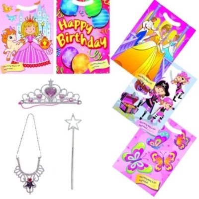 PRINCESA HADA TIARA/VARITA/COLLAR BOLSO FIESTA JUGUETES CON BOLSA DE BOTÍN OPCIÓN Foto 1 de 2