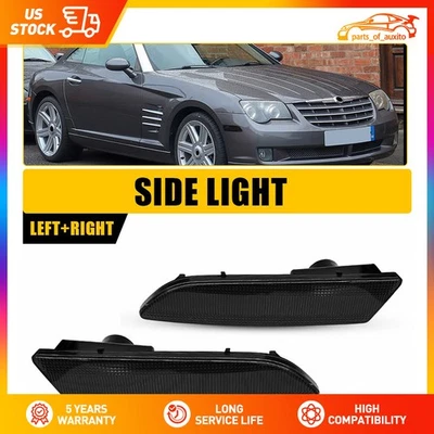 For 04-08 Chrysler Crossfire smoked Front Side Marker Lights LH & RH A1938200721 - Imagem 1 de 4