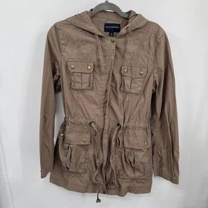 Banana Republic Jacket Womens M Brown Hooded Utility Anorak Safari Pockets - Picture 1 of 8