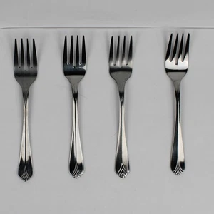 4er Set Cambridge Silber Krysten Muster Edelstahl Salatgabeln 6,5 Zoll - Bild 1 von 5