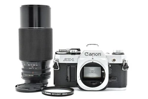 [Exc] Canon AE-1 silver 35mm film camera ZOOM LENS FD 70-210mm f4 MF from Japan - Picture 1 of 13