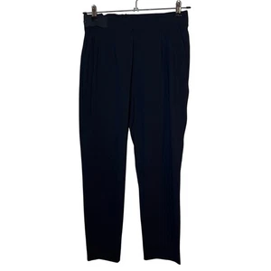 Aday Turn It Around Tapered Pull On Straight Leg Tailored Trouser Pants Black M - Picture 1 of 7