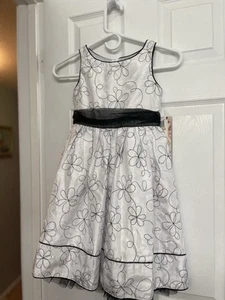 Sweet Heart Rose Girls Dress 6X Black White Bow NWT sleeveless pretty! - Picture 1 of 14