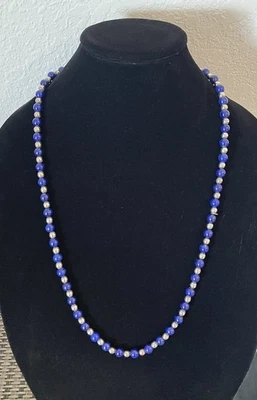 Colar de miçangas vintage Tiffany & Co. lápis-lazúli e prata esterlina 925 28" - Imagem 1 de 4