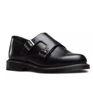 Scarpa Dr. Martens Pandora nera liscia lucida doppio cinturino monaco taglia US 6 EU 37 - Foto 1 di 17
