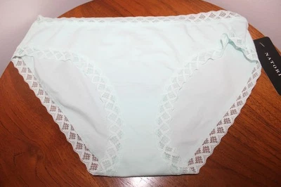 NATORI BLISS CALZONCILLOS ENCAJE RIBETE COLOR BATIDO VERDE MENTA TALLA L Foto 1 de 3