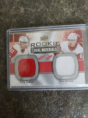 2019-20 Upper Deck Series 2 Dual Rookie Materials Zadina Hirose Card# RDM-ZH - Image 1 of 2